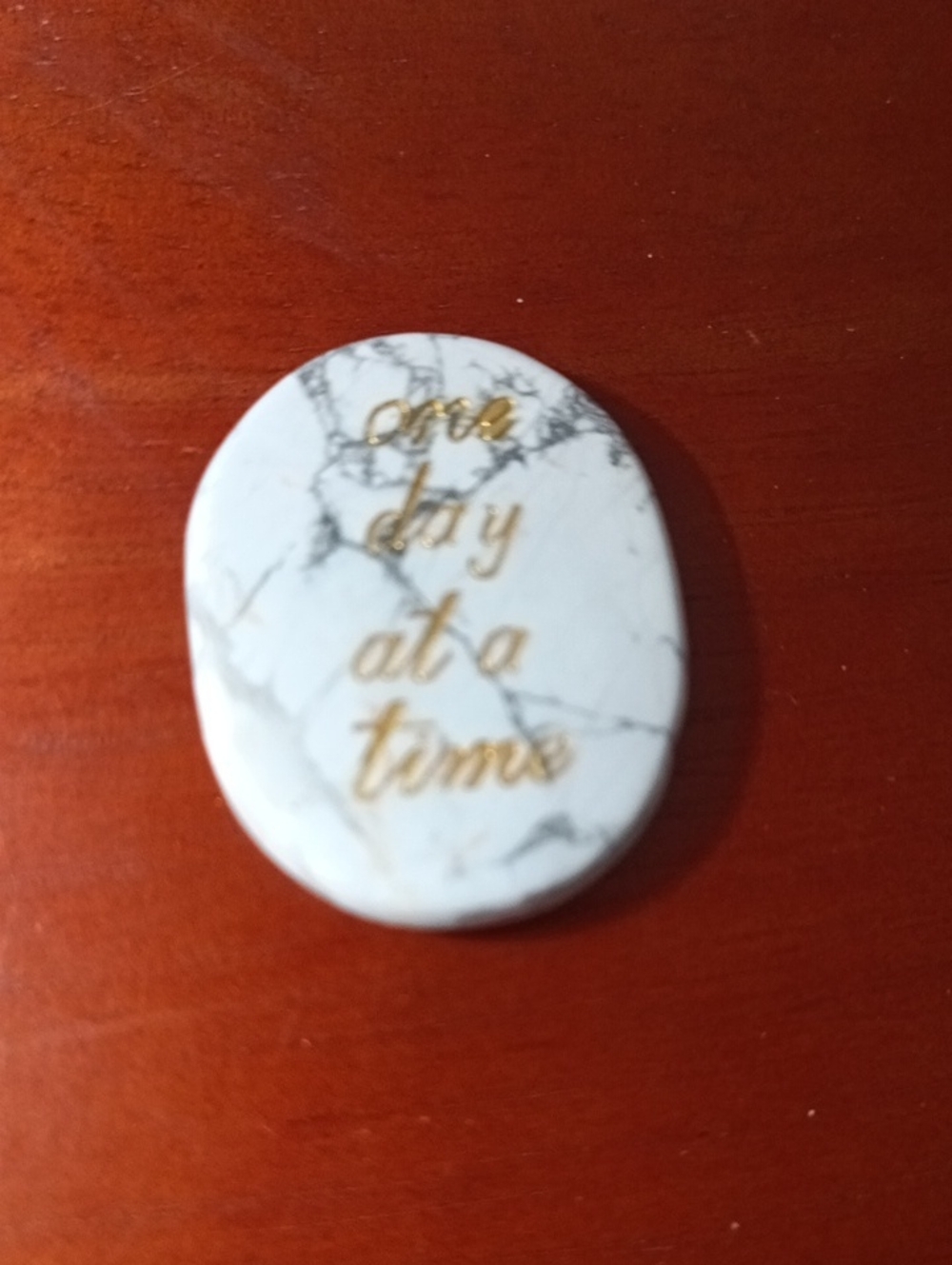 Gold Script Howlite Crystal Worry Stone